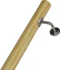 A close-up of a wooden handrail with a metal bracket. Náhled obrázku produktu