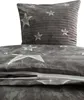 4 teilige Bettwäsche 135x200 cm Sterne Streifen grau Produktbild-Vorschau 3