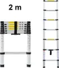Teleskopický žebřík s hákem - 2 m, hliník Náhled obrázku produktu 2