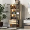 Mobiletto da bagno Flieks con luce, altezza 155 cm, mobile Anteprima dell’immagine prodotto 2