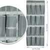 A hanging organizer with multiple compartments, shown with dimension callouts. Produktbild-Vorschau