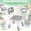 Izrielar Kindertisch mit 2 Stühlen grau, Höhenverstellbare Produktbild-Vorschau 3