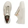 A pair of beige Rieker women's platform sneakers with gold zippers, shown from a top-down and side view against a white background. Náhled obrázku produktu
