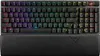 A top-down view of a gaming keyboard with RGB lighting and a wrist rest. Podgląd zdjęcia produktu