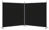 vidaXL Paravento a 2 ante, nero, 348 x 180 cm, in tessuto Anteprima dell’immagine prodotto 4
