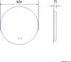 Technical drawing of a round mirror with dimensions indicated. Produktbild-Vorschau