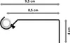 A diagram showing a telescopic curtain rod with dimensions indicated. Produktbild-Vorschau