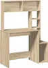 A light brown wooden desk with shelves on a white background. Anteprima dell’immagine prodotto