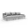 A three-piece modular outdoor sofa set with light gray upholstery and black metal legs, presented against a white background. Podgląd zdjęcia produktu