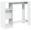 vidaXL Barový stůl s policí bílý 124x46x103,5 cm materiál Náhled obrázku produktu 1