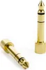 Two gold-colored audio adapters are shown against a white background. Produktbild-Vorschau