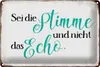 Blechschild Spruch 30x20cm sei die Stimme nicht das Echo Produktbild-Vorschau 2