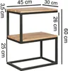 FineBuy Beistelltisch S-Form Akazie Massivholz / Metall 45 Produktbild-Vorschau 7