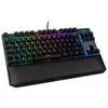 A black ASUS ROG Strix Scope NX TKL Deluxe mechanical keyboard with RGB lighting is shown against a white background. Produktbild-Vorschau