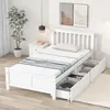 Merax Lit de jeune 90x200cm Lit en bois massif avec sommier Voir les images du produit 2