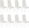 A set of eight white dining chairs arranged in two rows of four against a white background. Náhled obrázku produktu