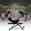A collage of a man performing different exercises on a black adjustable weight bench, with the word "Jacked" in neon yellow text in the background. Náhľad obrázku produktu
