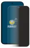 A privacy screen protector for a smartphone is shown, with a graphic overlay indicating privacy and security. Produktbild-Vorschau