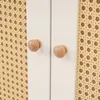 Weißer Landhausstil Kleiderschrank mit 2 Türen & Rattan, Produktbild-Vorschau 18