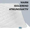 A close-up view of a white quilted blanket with text overlay. Náhled obrázku produktu