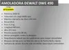 A product information sheet for a DeWALT angle grinder. Produktbild-Vorschau