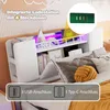 Letto imbottito 90 x 200 cm con illuminazione LED, porta Anteprima dell’immagine prodotto 7