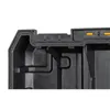 A close-up view of the interior of a black storage container, showing its structural details and sealing mechanism. Podgląd zdjęcia produktu