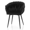 A black chair with a pleated backrest is shown against a white background. Podgląd zdjęcia produktu