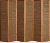 Homestyle4u Paravent Raumteiler 6 teilig Holz Bambus Braun Produktbild-Vorschau 2