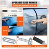 A collage of images showing a slide hammer dent puller being used to repair a car. Podgląd zdjęcia produktu