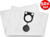A stack of white vacuum cleaner bags with a black plastic attachment. Produktbild-Vorschau