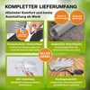 A collage of images showing the components and accessories included with a raised garden bed kit. Produktbild-Vorschau
