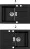 Two views of a black kitchen sink. Produktbild-Vorschau