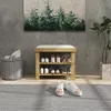 HOMCOM Lavica na topánky so sedadlom, bambusová lavica s Náhľad obrázku produktu 8