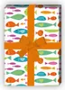 Lustiges Sommer Geschenkpapier mit Fischen auf weiß - Produktbild-Vorschau 1