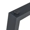 Close-up of a black metal table leg with an adjustable foot. Náhled obrázku produktu