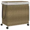 vidaXL Wäschekorb mit Rollen 60x35x60,5 cm Rattan Produktbild-Vorschau 1