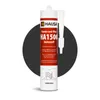 A product shot of a sealant tube against a dark gray circular background. Produktbild-Vorschau