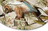A close-up view of a decorative plate featuring an elephant and tropical foliage. Produktbild-Vorschau