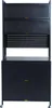 A black metal kitchen cabinet with shelves and drawers, shown from the front. Anteprima dell’immagine prodotto