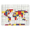MuchoWow® Mauspad Mousepad Weltkarte - Mondrian - Farben Produktbild-Vorschau 1