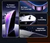 A collage of marketing images for a phone screen protector, showing its features. Produktbild-Vorschau