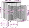 vidaXL Hundehütte mit Auslauf Hellgrau 165x251x181 cm Produktbild-Vorschau 6