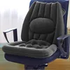 A gray inflatable cushion is placed on a blue office chair. Produktbild-Vorschau