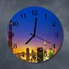 Glasuhr Wanduhr Küchenuhr Echt-Glas 30fi cm Skyline Dubai Produktbild-Vorschau 2