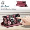 A phone case with a kickstand feature is shown, with a hand interacting with the phone screen. Produktbild-Vorschau