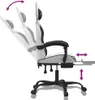 vidaXL Gaming-Stuhl mit Fußstütze Weiß und Schwarz Produktbild-Vorschau 7
