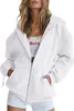 ASKSA Damen Kapuzenjacke Vintage Oversize Sweatjacke Produktbild-Vorschau 1