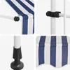 Collage of close-up shots of a blue and white striped retractable awning. Produktbild-Vorschau