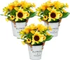 Relaxdays künstliche Sonnenblumen im Topf, 3er Set Produktbild-Vorschau 1